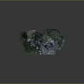 Garden Landscape Rocky Mountain Model With Natural Rock Formations And Green Grass