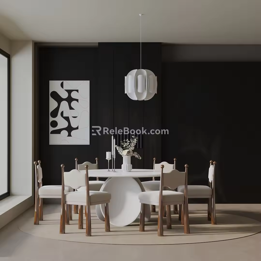 Modern table combination 3d model