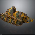 Military Tank With Camouflage Paint Tracked Design And Detailed Exterior