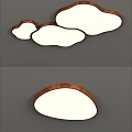 Modern Cloud Shaped Wooden Ceiling Lights With Warm White Lighting Design 3d model