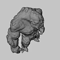Muscular Game Movie Character With Stone Like Skin And Skull Head Design
