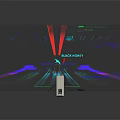 Projection Monitoring Silver Device With Colorful Light Rays And Geometric Patterns