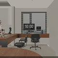 Modern Dining And Kitchen Interior With White Cabinets Wooden Countertops Round Table Pendant Light