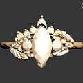 Elegant Gold Ring With Gemstone And Intricate Pattern Design For Fashion Accessory