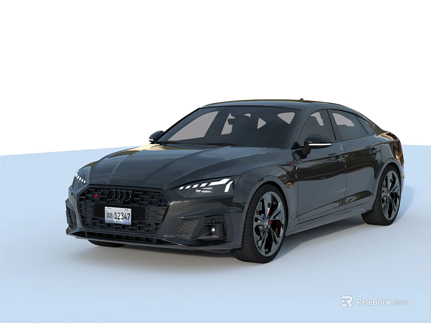 Black Audi Sedan With Modern Sporty Design And Sleek Exterior Features 3d model 