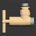 Stylish Golden Bathroom Faucet Accessory With Cross Handle And Connector