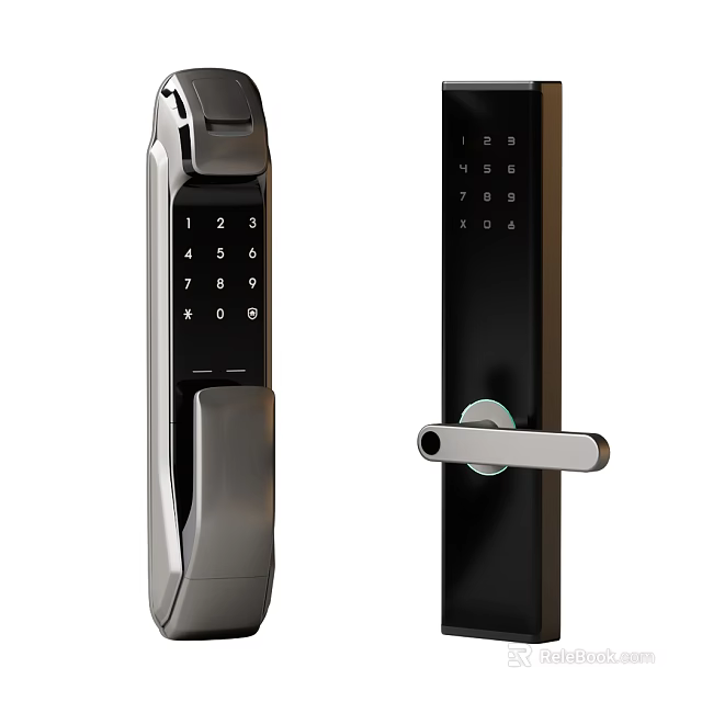 Secure Modern Smart Door Handle With Digital Keypad And Electronic Lock Design 3d model 