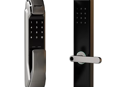 Secure Modern Smart Door Handle With Digital Keypad And Electronic Lock Design 3d model