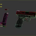 Modern Tactical Pistol With Magazine And Bullets Displayed On Gray Background