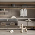 modern wardrobe open wardrobe 3d model