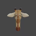 Detailed Giraffe Head 3D Model With Spotted Pattern Horns And Ears