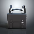 Classic Black Leather Handbag Featuring Structured Design And Metal Buckle Straps 3d model