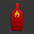 Red Plastic Fuel Can With Black Spout And Yellow Flame Symbol For Daily Use