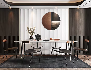 Modern Dining Table and Chair Combination Dining Chair Combination 3d model