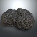 Natural Gray Stone Rock With Rough Porous Texture And Irregular Shape
