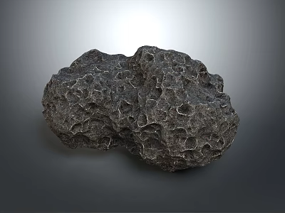 Natural Gray Stone Rock With Rough Porous Texture And Irregular Shape 3d model