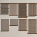 Various Modern Window Blinds With Different Styles And Textures For Home Decoration 3d model