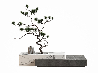 New Chinese Landscape Sketch Ornaments Artificial Landscape Pine Stone Landscape model