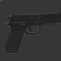 Black Modern Handgun With Textured Grip And Sleek Design