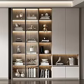 Modern bookcase combination 3d model