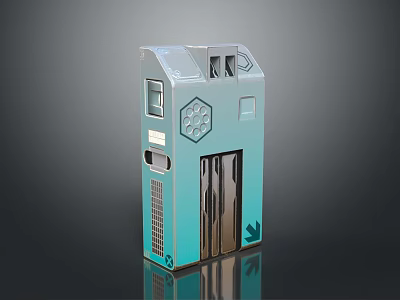 Modern Metallic Electronic Appliance With Compact Design Control Panel And Ventilation Grille 3d model