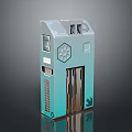 Modern Metallic Electronic Appliance With Compact Design Control Panel And Ventilation Grille