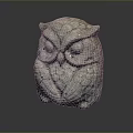Detailed Stone Owl Sculpture Featuring Textured Feathers And Expressive Eyes