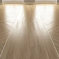 Herringbone Pattern Wooden Flooring With Natural Wood Grain And Shiny Finish