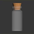 Transparent Glass Bottle With Orange Cork Stopper For Household Storage Use