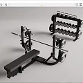 Complete Gym Equipment Set With Weight Bench Barbell Dumbbells And Dumbbell Rack