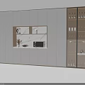 Modern White Wine Cabinet With Glass Door And Interior Storage Shelves For Bottles