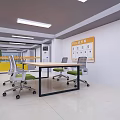 Modern Building Materials Center Exterior With Colorful Geometric Decorations And Glass Windows
