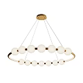 Modern Chandelier With Multi Layer Circular Frames And Glass Balls Design 3d model