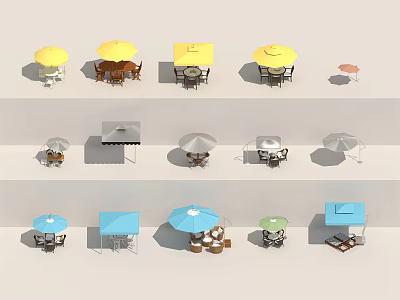 Modern outdoor tables and chairs 3d model