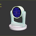 Modern Silver Furniture Lamp With Blue LED Lights And Textured Base