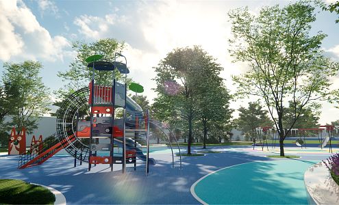 Modern Playground Children's Slide 3d model