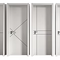 Different Swing Door Design Options With Hinge Systems And Structure Details 3d model