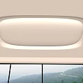 Modern Ceiling Design With Curved Edge And Starry Recessed Lighting For Contemporary Space 3d model