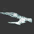 Mechanical Winged Structure With White Frame And Red Blue Accent Parts