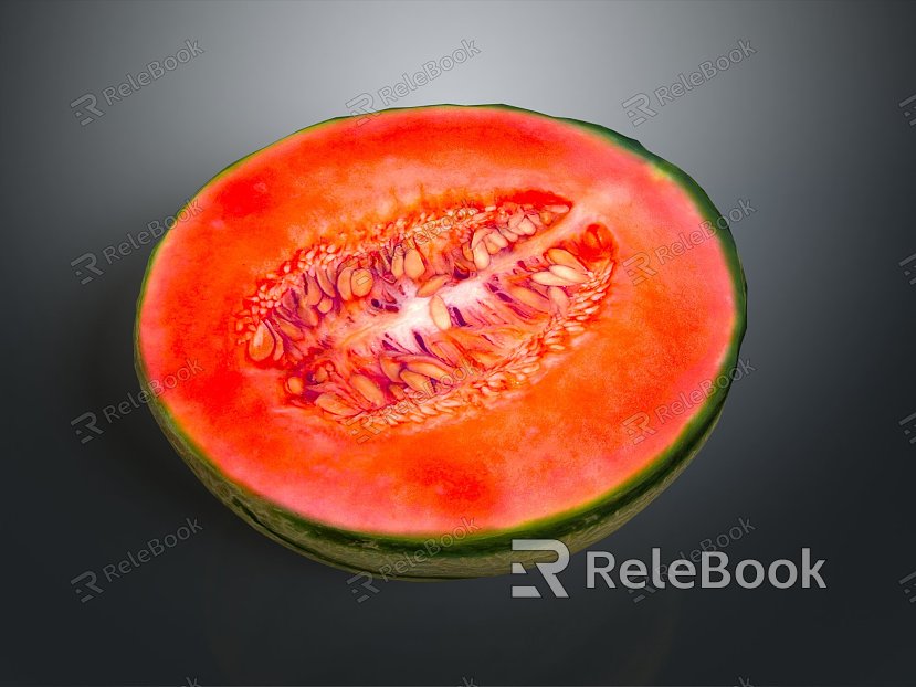 Modern Hami Melon Cartoon Fruit Fruit Blueberry model