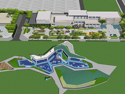 Modern garden landscape Residential area Residential area Villa area Courtyard between houses Landscape sketch 3d model