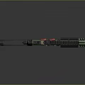 Green And Black Modern Assault Rifle With Tactical Barrel And Detailed Design