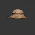 Light Brown Ceramic Sculpture With Dome Shaped Top Small Holes And Worn Base Plate