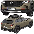 Modern Mazda SUV with Beige Exterior Black Wheels and Roof Rack