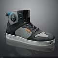 Stylish High Top Sneakers With Black Gray Blue Color Block Design And White Rubber Sole