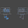 Heavy Duty Industrial Equipment With Metal Frame Structure Hanging Blue Cylinders