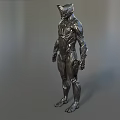Smart Robot Humanoid With Silver Metallic Armor Helmet And Futuristic Design
