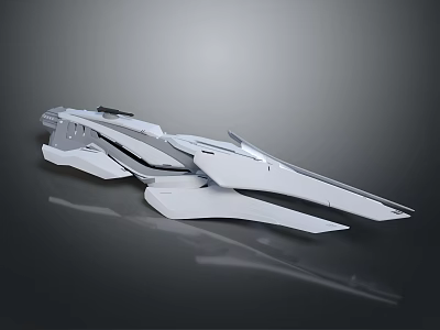 Futuristic White Tech Vehicle With Sleek Aerodynamic Design And Black Accents 3d model