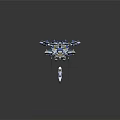 Detailed Blue White Yellow Purple Robot Model With Mechanical Wings And Weapons