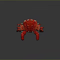 Red Crab With Vibrant Red Shell And Large Claws On Gray Background Showcasing Details